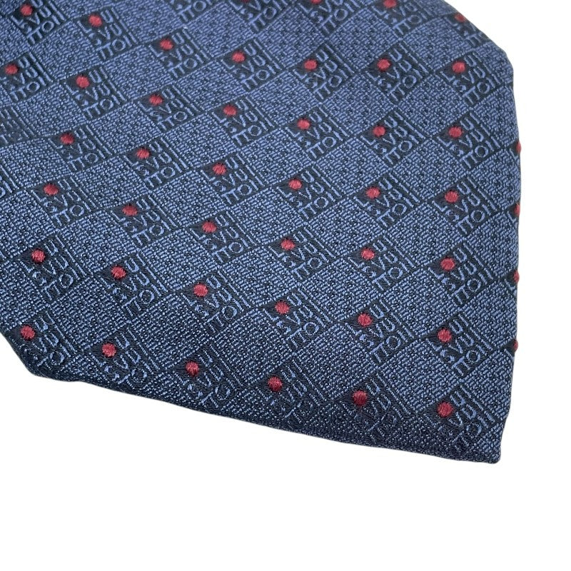 ルイ・ヴィトン LOUIS VUITTON ダミエ柄 シルクネクタイ ネイビー