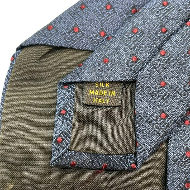 ルイ・ヴィトン LOUIS VUITTON ダミエ柄 シルクネクタイ ネイビー