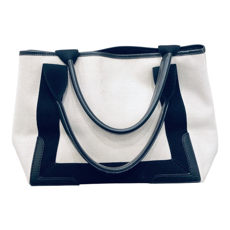 バレンシアガ BALENCIAGA ネイビーカバスS 339933 ホワイト・ブラック キャンバス レディース ハンドバッグ