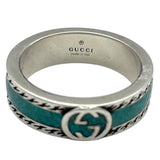 グッチ GUCCI インターロッキングGリング SV925/ターコイズエナメル ジュエリー