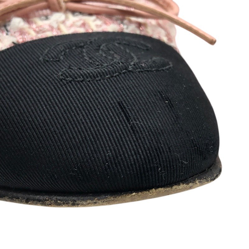 シャネル CHANEL バレリーナ　フラットパンプス G02819 ツイード レディース パンプス