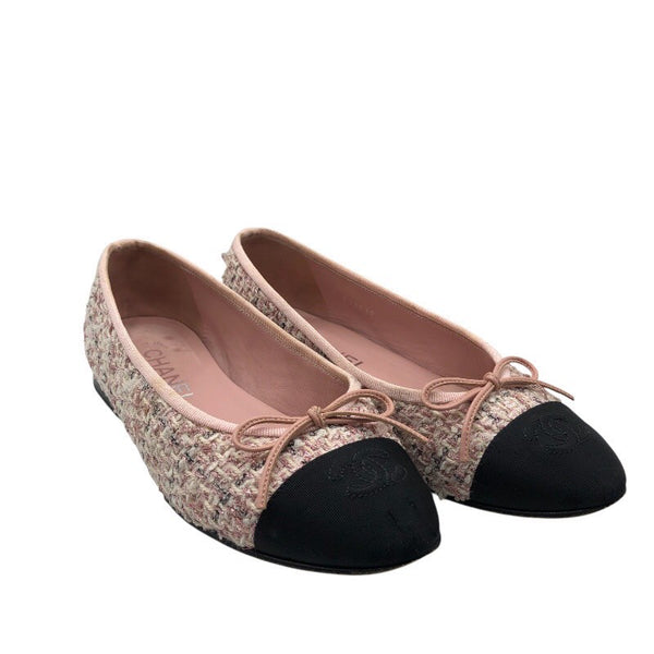 シャネル CHANEL バレリーナ　フラットパンプス G02819 ツイード レディース パンプス