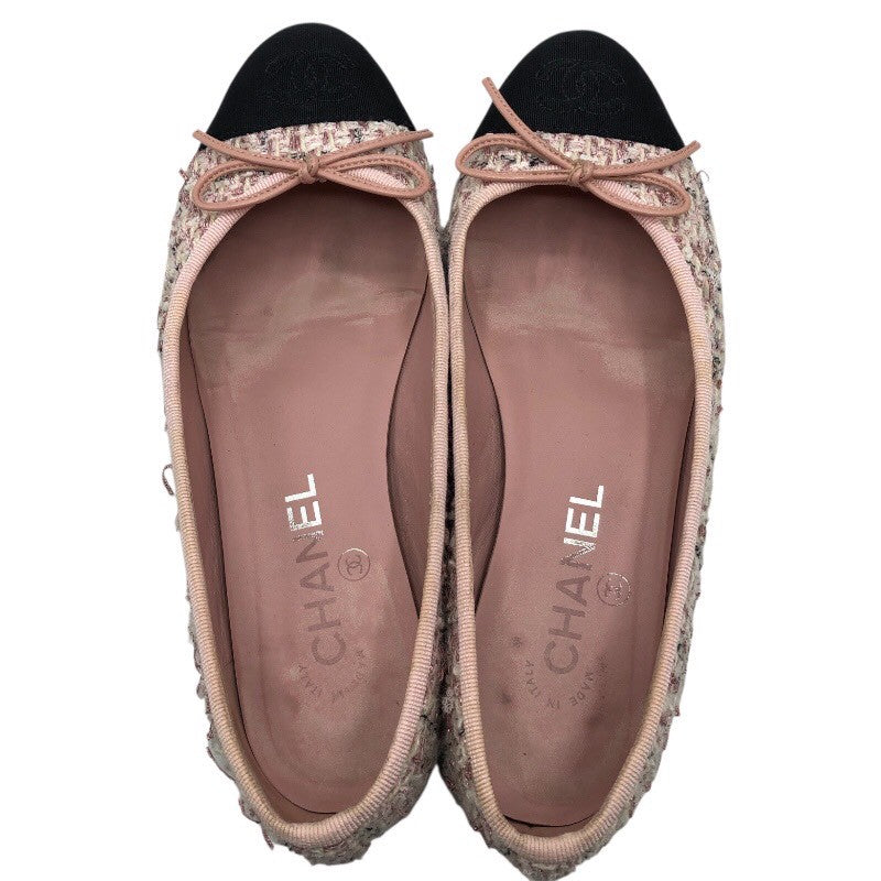 シャネル CHANEL バレリーナ　フラットパンプス G02819 ツイード レディース パンプス