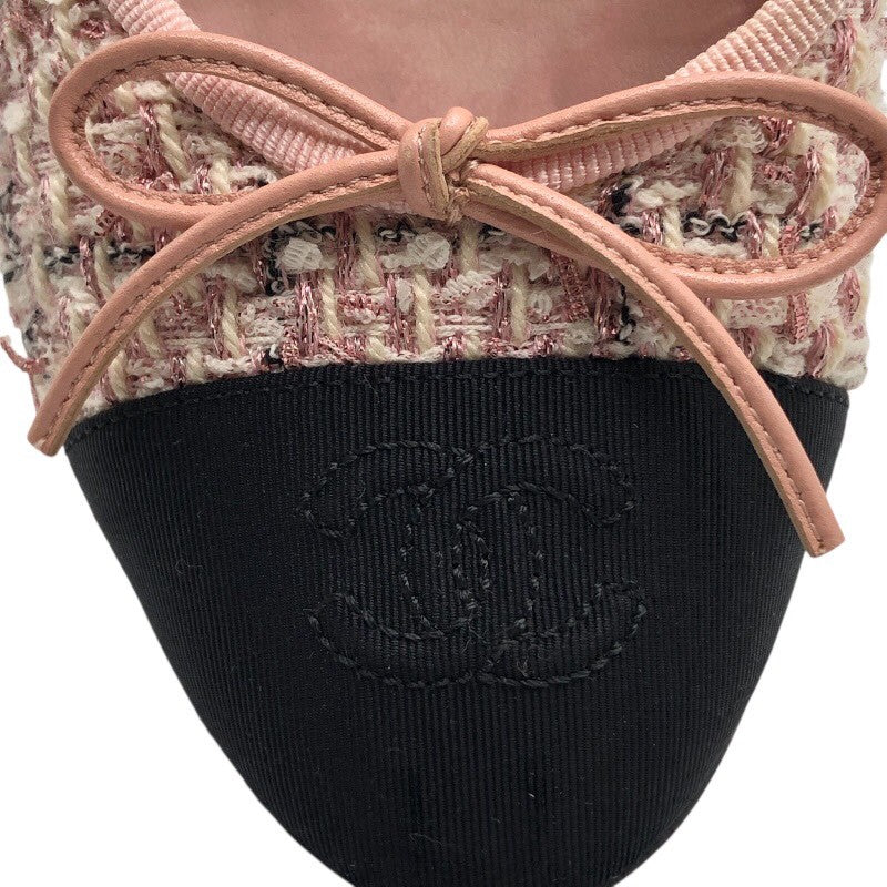 シャネル CHANEL バレリーナ　フラットパンプス G02819 ツイード レディース パンプス