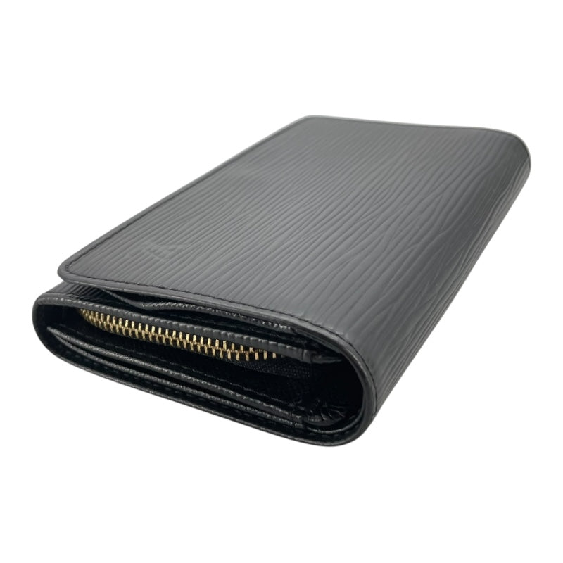 ルイ・ヴィトン LOUIS VUITTON ポルトフォイユトレゾール M63972 ブラック エピ ユニセックス 二つ折り財布