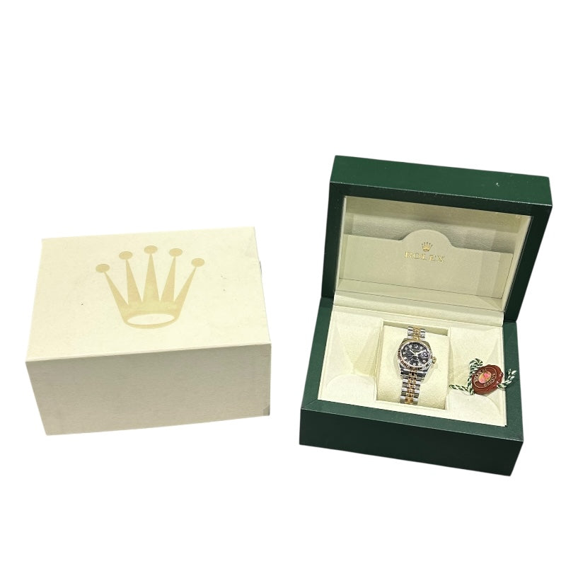 ロレックス ROLEX デイトジャスト26 ホリコン V番 179173G ブラック YG×SS レディース 腕時計