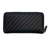 シャネル CHANEL ダイヤゴナルココマークラウンドファスナー財布 22番台 ブラック GD金具 レザー レディース 長財布