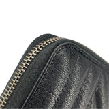 シャネル CHANEL ダイヤゴナルココマークラウンドファスナー財布 22番台 ブラック GD金具 レザー レディース 長財布
