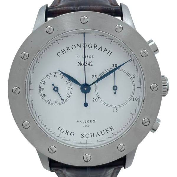 SCHAUER Edition10 クロノグラフ ホワイト SS メンズ 腕時計
