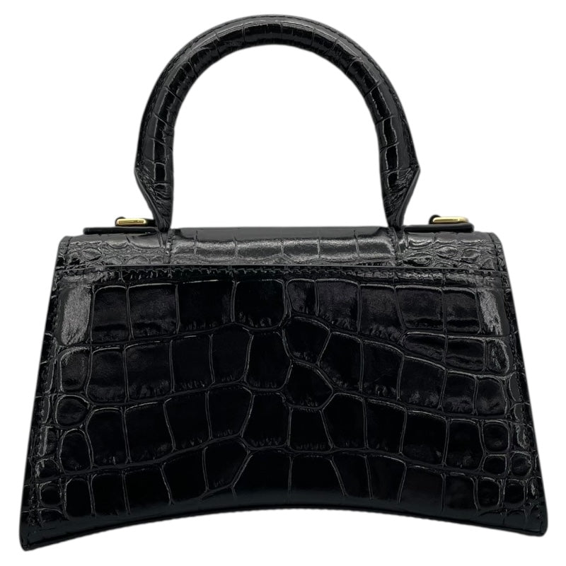 バレンシアガ BALENCIAGA アワーグラスXS 5928331 ブラック レザー レディース ショルダーバッグ