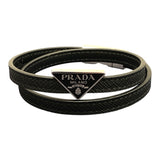 プラダ PRADA サフィアーノ レザーブレスレット ブラック レザー/メタル アクセサリー