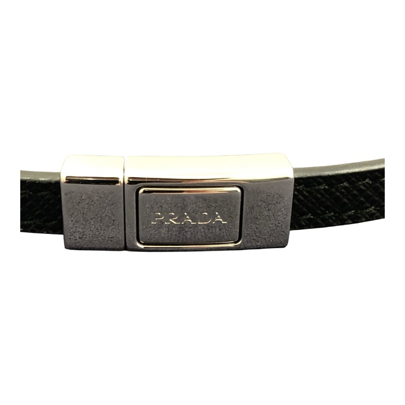 プラダ PRADA サフィアーノ レザーブレスレット ブラック レザー/メタル アクセサリー