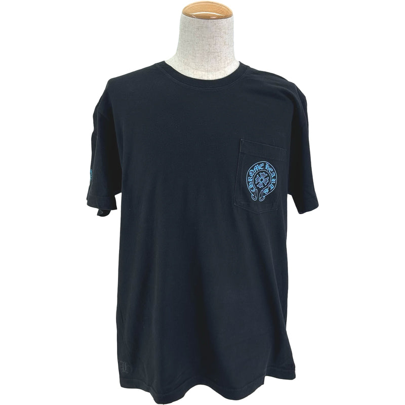 希少　クロムハーツ　Tシャツ M 古着　ネイビー クロムハーツ CHROME HEARTS バックセメタリークロスプリント半袖T