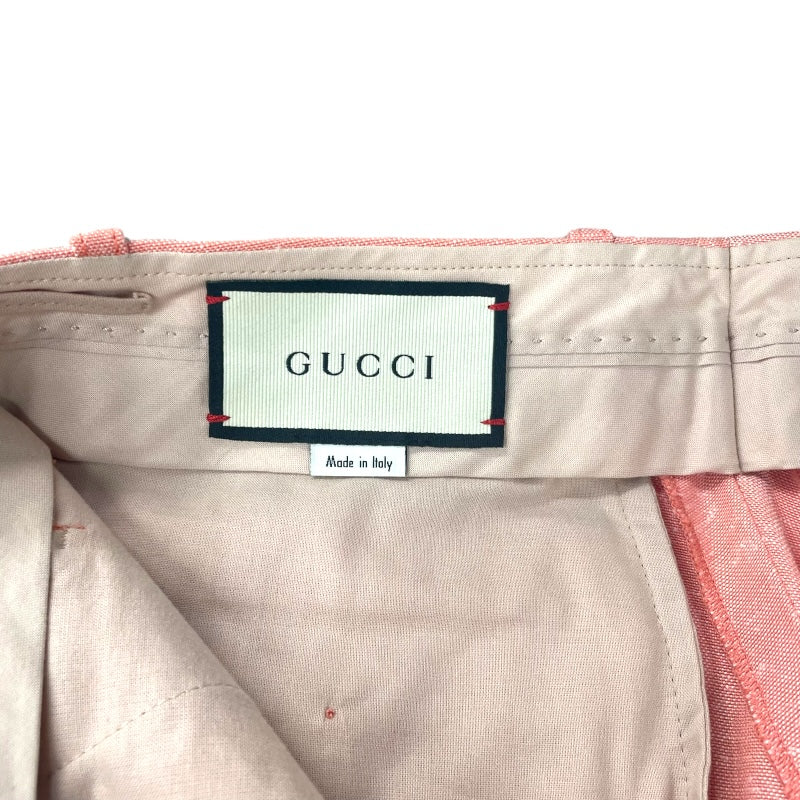 グッチ GUCCI ロゴワッペンスラックスパンツ 624955 ピンク レーヨン レディース その他ボトムス