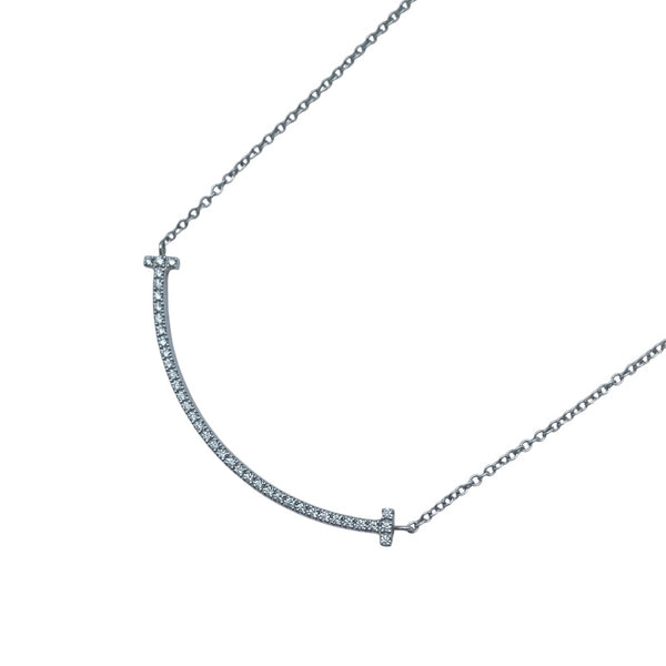 ティファニー TIFFANY＆CO Tスマイルダイヤネックレス ホワイトゴールド Au750 ジュエリー