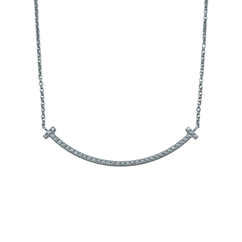 ティファニー TIFFANY＆CO Tスマイルダイヤネックレス ホワイトゴールド Au750 ジュエリー