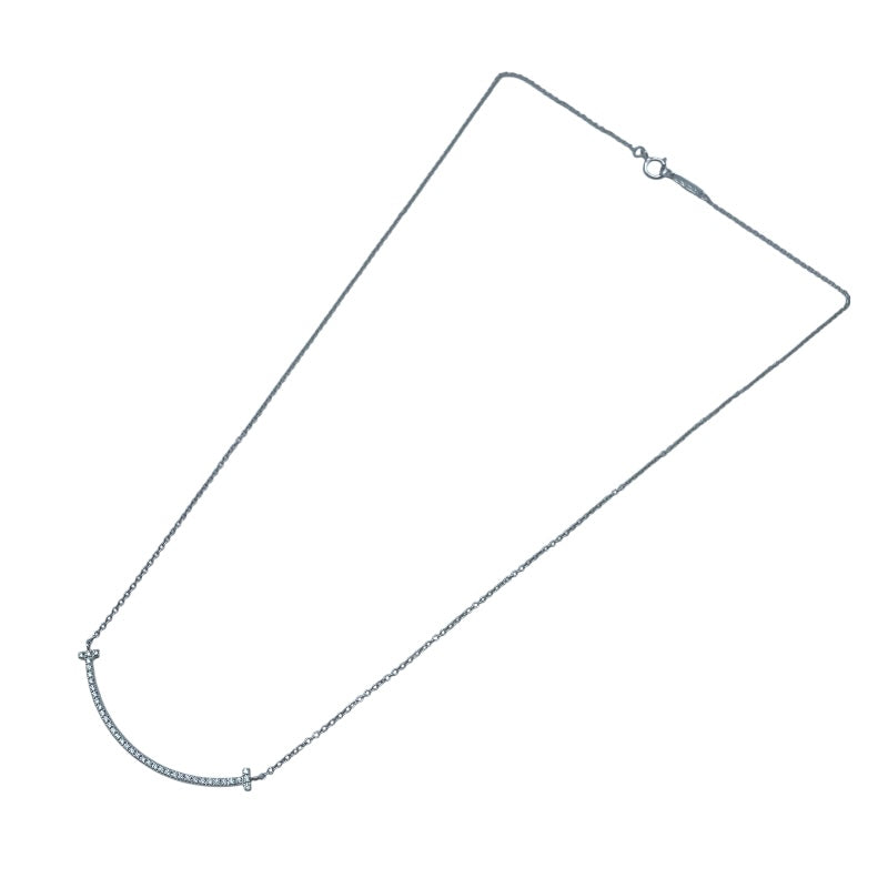 ティファニー TIFFANY＆CO Tスマイルダイヤネックレス ホワイトゴールド Au750 ジュエリー