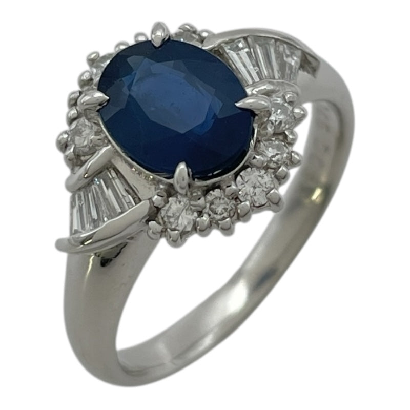 サフィア ダイヤリング プラチナ Pt900 ジュエリー