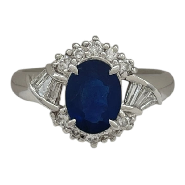 サフィア ダイヤリング プラチナ Pt900 ジュエリー