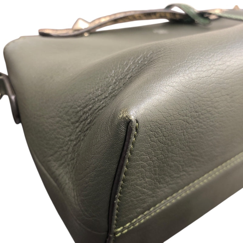 フェンディ FENDI バイザウェイミディアム 8BL124 カーキ カーフスキン　パイソン レディース ショルダーバッグ