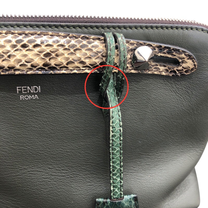 フェンディ FENDI バイザウェイミディアム 8BL124 カーキ カーフスキン　パイソン レディース ショルダーバッグ