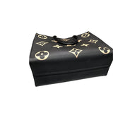 ルイ・ヴィトン LOUIS VUITTON オンザゴーMM M45495 ブラック バイカラー モノグラム･アンプラント レディース トートバッグ