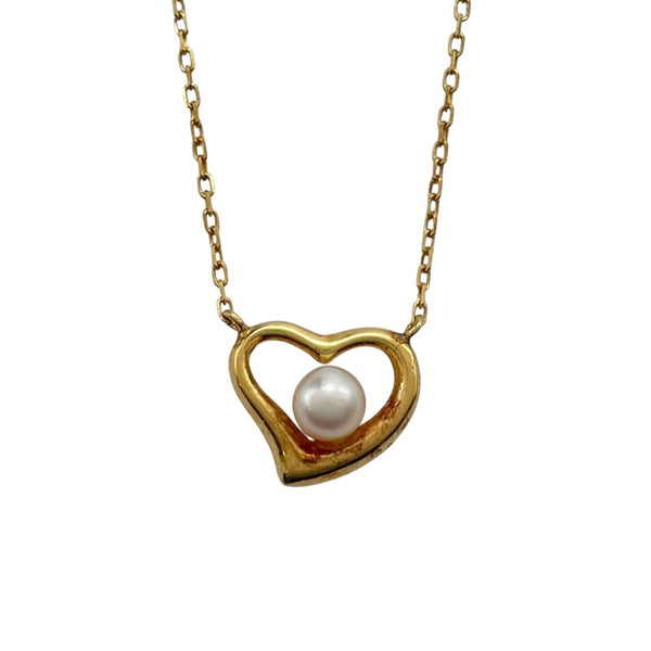 K18 ハートモチーフ パールネックレス ゴールド K18 ジュエリー