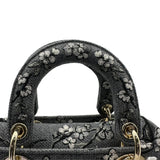 クリスチャン・ディオール Christian Dior レディディライトスモール グレー/ブラック ゴールド金具 キャンバス レディース ショルダーバッグ