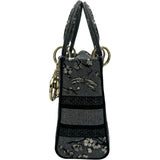 クリスチャン・ディオール Christian Dior レディディライトスモール グレー/ブラック ゴールド金具 キャンバス レディース ショルダーバッグ