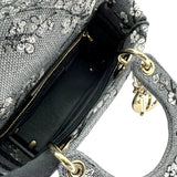 クリスチャン・ディオール Christian Dior レディディライトスモール グレー/ブラック ゴールド金具 キャンバス レディース ショルダーバッグ