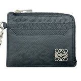 ロエベ LOEWE アナグラムスクエアコインカードホルダー C821SQLX03 ブラック シルバー金具 カーフ ユニセックス カードケース