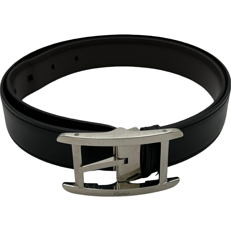 カルティエ Cartier タンクベルト ブラック/ブラウン シルバー金具