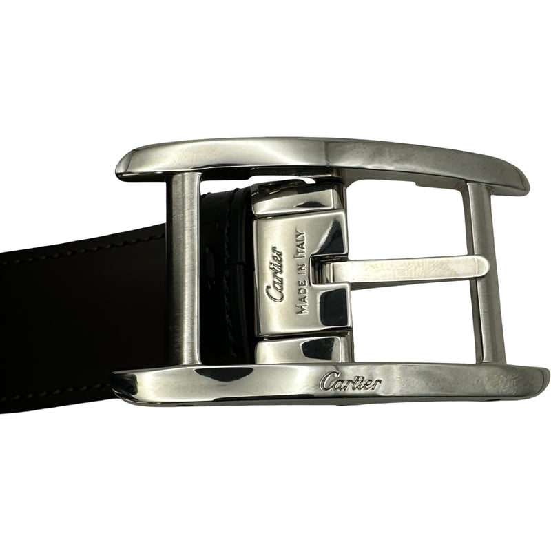 カルティエ Cartier タンクベルト ブラック/ブラウン シルバー金具