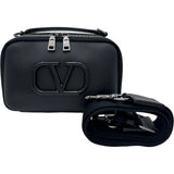 VALENTINO GARAVANI ヴァレンティノ・ガラヴァーニ Vロゴ 2WAYショルダー XY2B0B50VJM ブラック/ラッカー レザー メンズ ショルダーバッグ