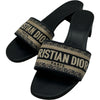 クリスチャン・ディオール Christian Dior Dway ヒールスライドサンダル KCQ915ERC ネイビー コットン レディース サンダル
