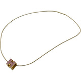 エルメス HERMES カージュドアッシュHキューブネックレス ピンク/ゴールド金具 メタル/ラッカー アクセサリー