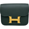エルメス HERMES コンスタンススリム ヴェルソ W刻印 ヴェールフォンセ/モワイヤン ゴールド金具 エバーカラー レディース 二つ折り財布