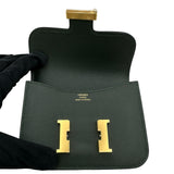 エルメス HERMES コンスタンススリム ヴェルソ W刻印 ヴェールフォンセ/モワイヤン ゴールド金具 エバーカラー レディース 二つ折り財布
