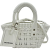 バレンシアガ BALENCIAGA ビストロXXS 678028 ホワイト シルバー金具 エナメル レディース トートバッグ