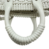 バレンシアガ BALENCIAGA ビストロXXS 678028 ホワイト シルバー金具 エナメル レディース トートバッグ