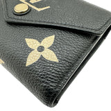 ルイ・ヴィトン LOUIS VUITTON ポルトフォイユ・ヴィクトリーヌ M80968 ブラック モノグラムバイカラーアンプラント レディース 三つ折り財布