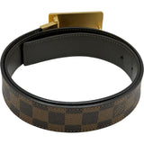 ルイ・ヴィトン LOUIS VUITTON サンチュール・アンヴァントゥール M9677 ブラウン ゴールド金具 ダミエ メンズ ベルト