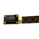 ルイ・ヴィトン LOUIS VUITTON サンチュール・アンヴァントゥール M9677 ブラウン ゴールド金具 ダミエ メンズ ベルト
