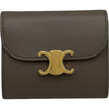 セリーヌ CELINE スモールフラップウォレットトリオンフ 10D783DPV グレー系 ゴールド金具 カーフスキン レディース 三つ折り財布