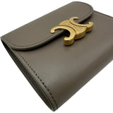 セリーヌ CELINE スモールフラップウォレットトリオンフ 10D783DPV グレー系 ゴールド金具 カーフスキン レディース 三つ折り財布