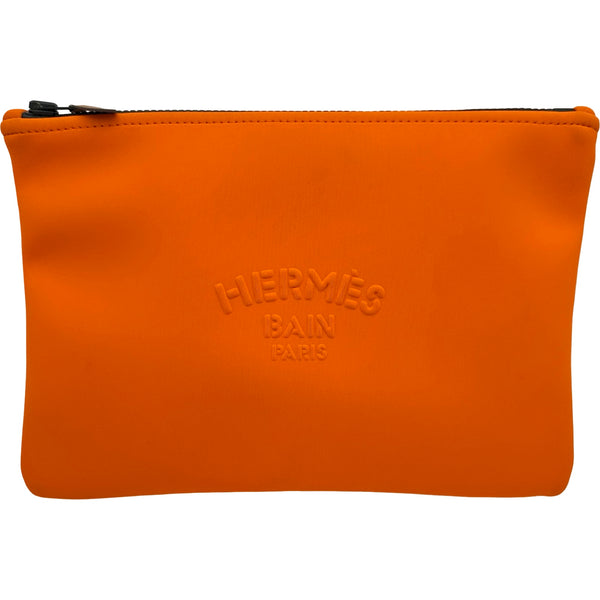 エルメス HERMES ネオバンMM オレンジ ポリアミド レディース クラッチ