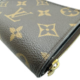 ルイ・ヴィトン LOUIS VUITTON ポルトフォイユ・ルー M81461 ブラウン モノグラムキャンバス レディース 二つ折り財布