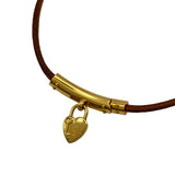 エルメス HERMES ヴィヴィリデファンタジーチョーカー ブラウン ゴールド金具 レザー/メタル アクセサリー