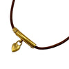 エルメス HERMES ヴィヴィリデファンタジーチョーカー ブラウン ゴールド金具 レザー/メタル アクセサリー