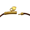 エルメス HERMES ヴィヴィリデファンタジーチョーカー ブラウン ゴールド金具 レザー/メタル アクセサリー